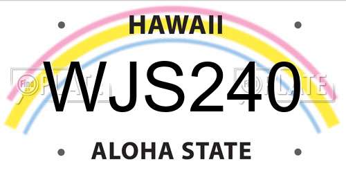 WJS240 Hawaii License Plate
