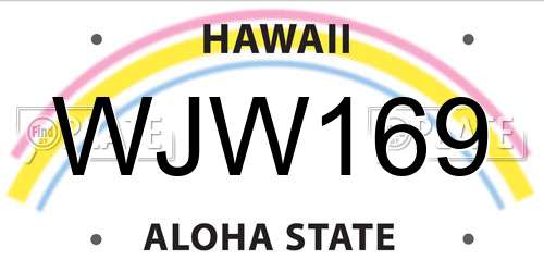 WJW169 Hawaii License Plate
