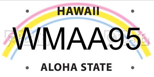WMAA95 Hawaii License Plate