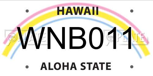 WNB011 Hawaii License Plate