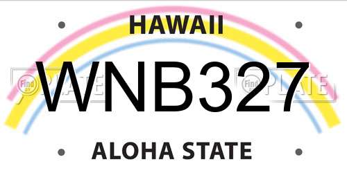 WNB327 Hawaii License Plate