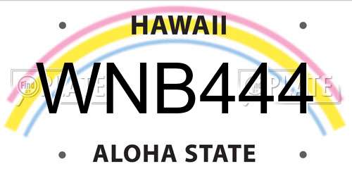 WNB444 Hawaii License Plate