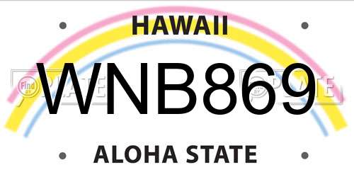 WNB869 Hawaii License Plate
