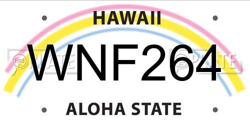 WNF264 Hawaii License Plate