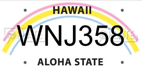 WNJ358 Hawaii License Plate