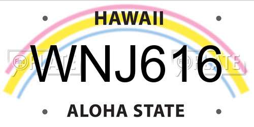 WNJ616 Hawaii License Plate