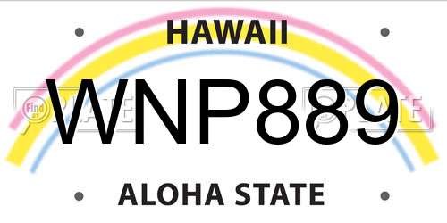 WNP889 Hawaii License Plate