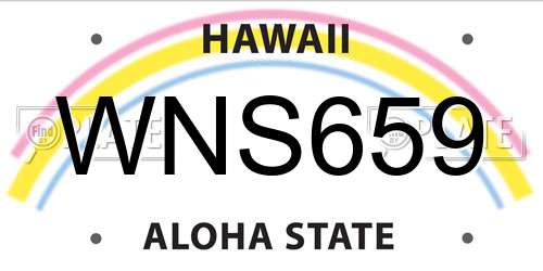 WNS659 Hawaii License Plate