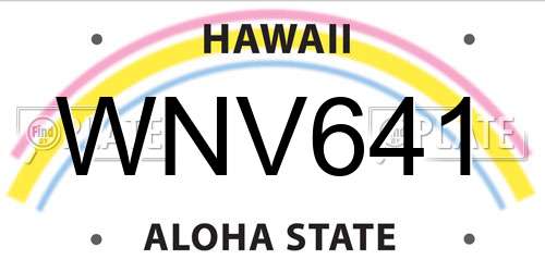 WNV641 Hawaii License Plate