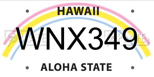 WNX349 Hawaii License Plate