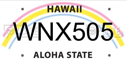 WNX505 Hawaii License Plate