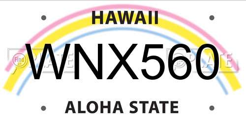 WNX560 Hawaii License Plate