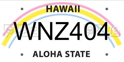 WNZ404 Hawaii License Plate