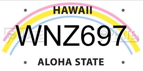 WNZ697 Hawaii License Plate