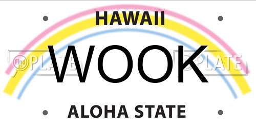 WOOK Hawaii License Plate