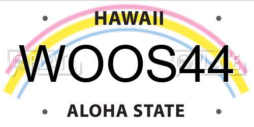 WOOS44 Hawaii License Plate