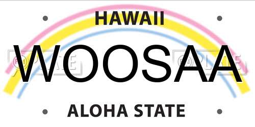 WOOSAA Hawaii License Plate