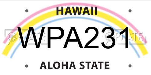 WPA231 Hawaii License Plate