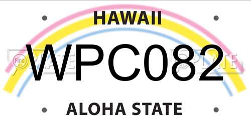 WPC082 Hawaii License Plate