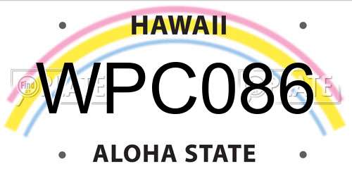 WPC086 Hawaii License Plate
