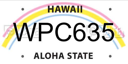 WPC635 Hawaii License Plate
