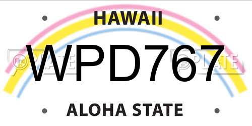 WPD767 Hawaii License Plate