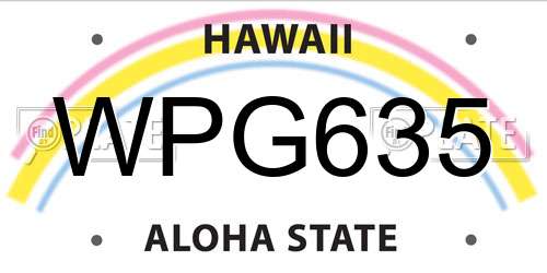 WPG635 Hawaii License Plate