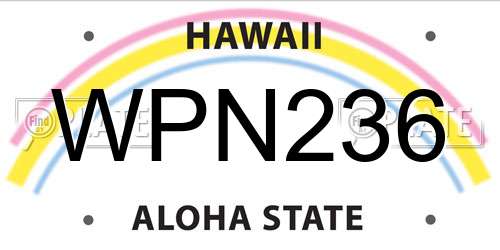 WPN236 Hawaii License Plate
