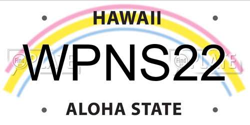 WPNS22 Hawaii License Plate