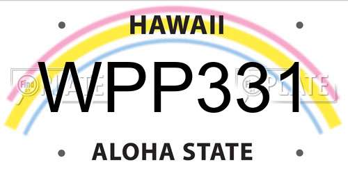 WPP331 Hawaii License Plate