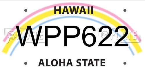 WPP622 Hawaii License Plate
