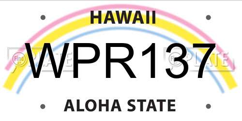 WPR137 Hawaii License Plate