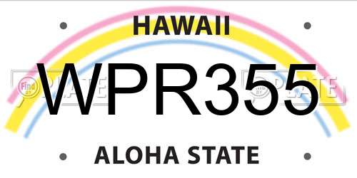 WPR355 Hawaii License Plate