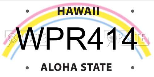WPR414 Hawaii License Plate