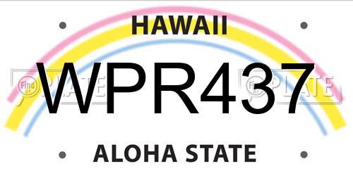 WPR437 Hawaii License Plate