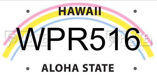WPR516 Hawaii License Plate