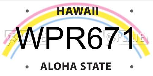 WPR671 Hawaii License Plate
