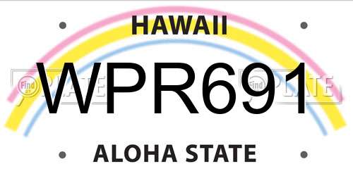 WPR691 Hawaii License Plate