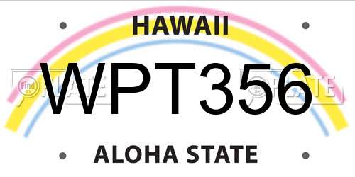 WPT356 Hawaii License Plate