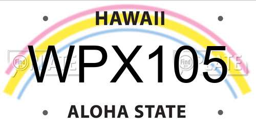 WPX105 Hawaii License Plate