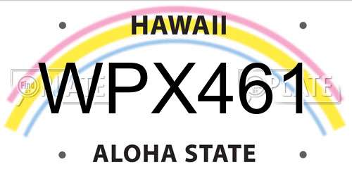 WPX461 Hawaii License Plate