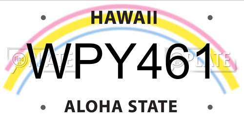 WPY461 Hawaii License Plate