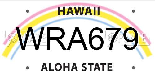 WRA679 Hawaii License Plate