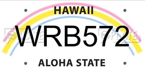 WRB572 Hawaii License Plate