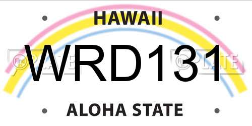 WRD131 Hawaii License Plate