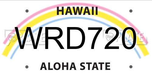 WRD720 Hawaii License Plate