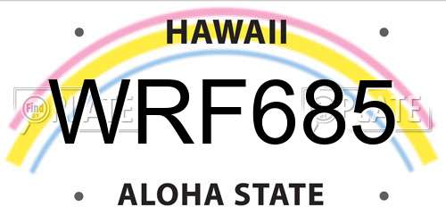 WRF685 Hawaii License Plate