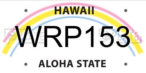 WRP153 Hawaii License Plate