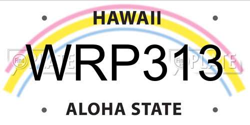 WRP313 Hawaii License Plate