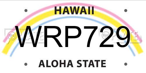 WRP729 Hawaii License Plate